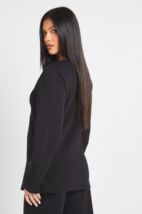 Interlock Balloon Sleeve Button Detail Cardigan and Trouser Co-ord - Image 2