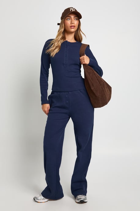 Cotton Button Through Crew Neck Top & Trouser Co Ord - Image 1