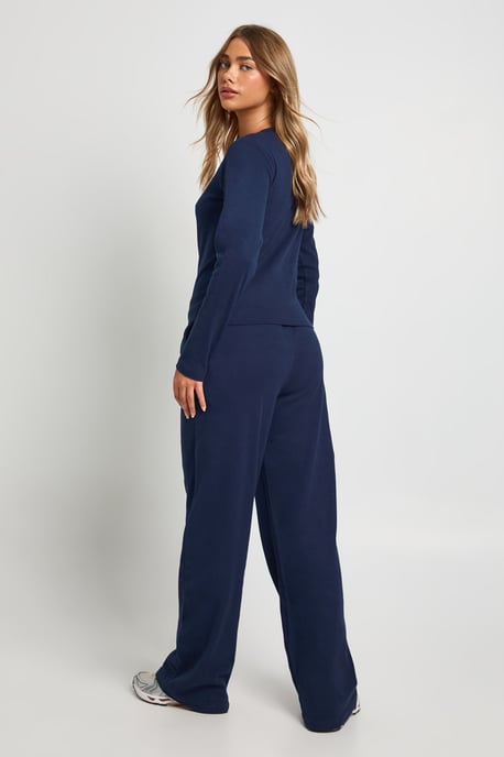 Cotton Button Through Crew Neck Top & Trouser Co Ord - Image 2