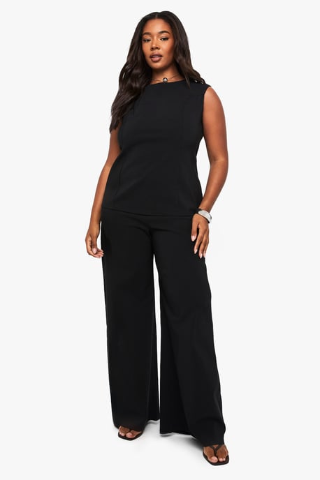Plus Bengaline Cinched Waist Top & Trouser Co Ord - Image 1