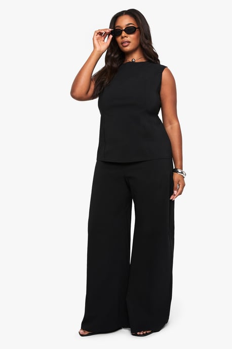 Plus Bengaline Cinched Waist Top & Trouser Co Ord - Image 3