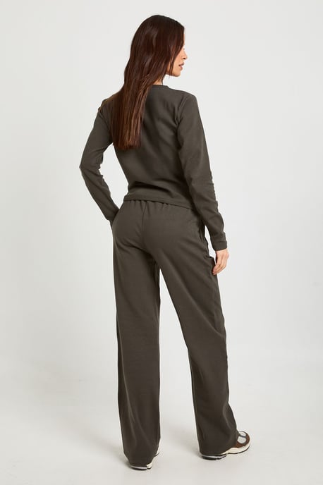 Tall Cotton Button Through Crew Neck Top & Trouser Co Ord - Image 2