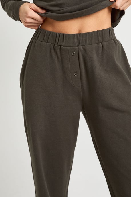 Tall Cotton Button Through Crew Neck Top & Trouser Co Ord - Image 4