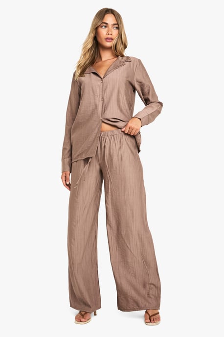 Crinkle Oversized Shirt & Trouser Co-ord - Image 1
