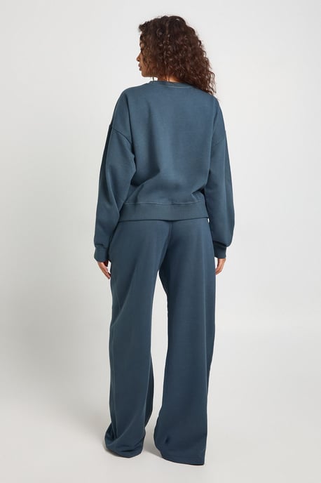 Washed Ribbed Detail Straight Leg Tracksuit - Image 2