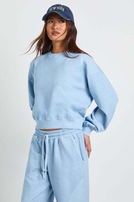 Washed Ribbed Detail Straight Leg Tracksuit - Image 3
