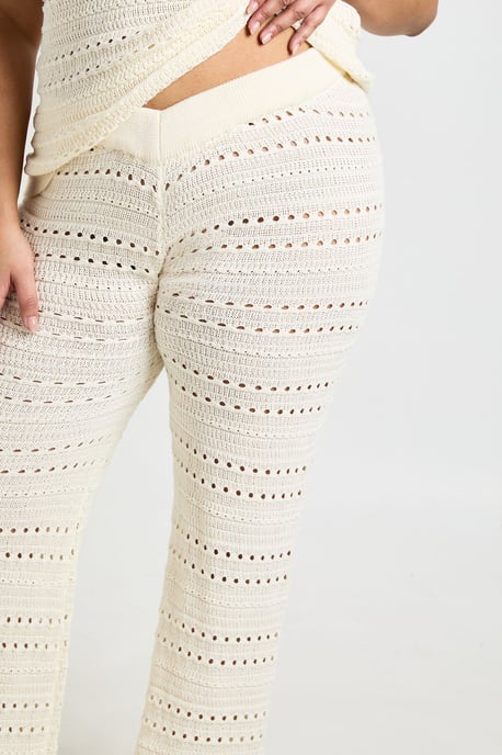 Plus Crochet Knit Longline Top and Trouser Co-Ord - Image 4