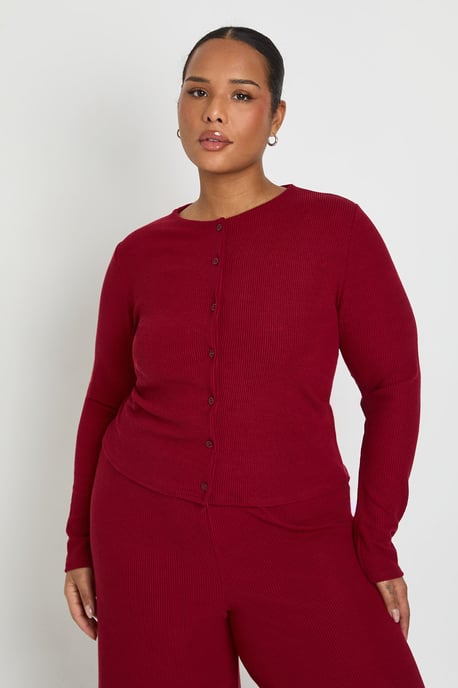 Plus Rib Button Cardigan and Trouser Co-Ord - Image 4
