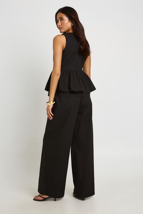 High Neck Peplum Top and Trouser Co-ord - Image 2