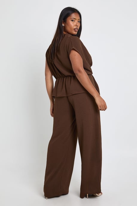 Plus Woven Drape Blouse & Trouser Co-Ord - Image 2