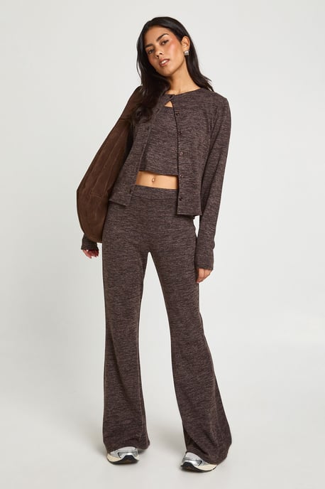 3 Pcs Rib Button Through Vest And Trouser Set - Image 1