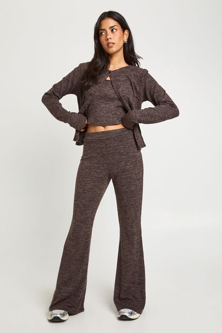3 Pcs Rib Button Through Vest And Trouser Set - Image 3