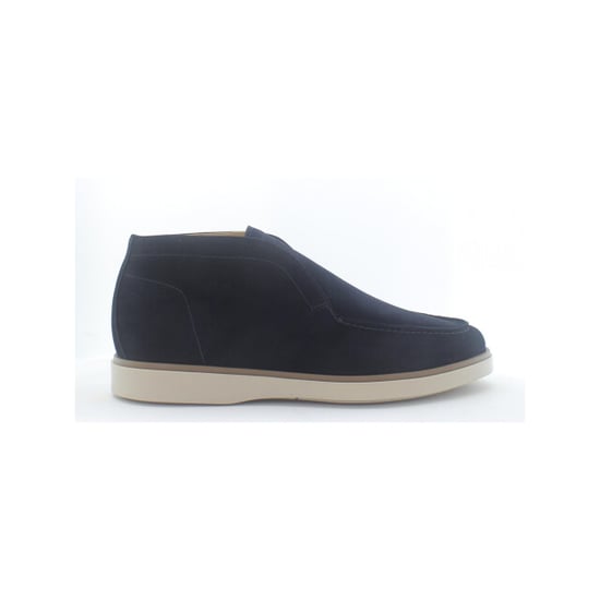 Giorgio 56415 donkerblauwe suède veterschoenen met lichte rubber zool - Image 1