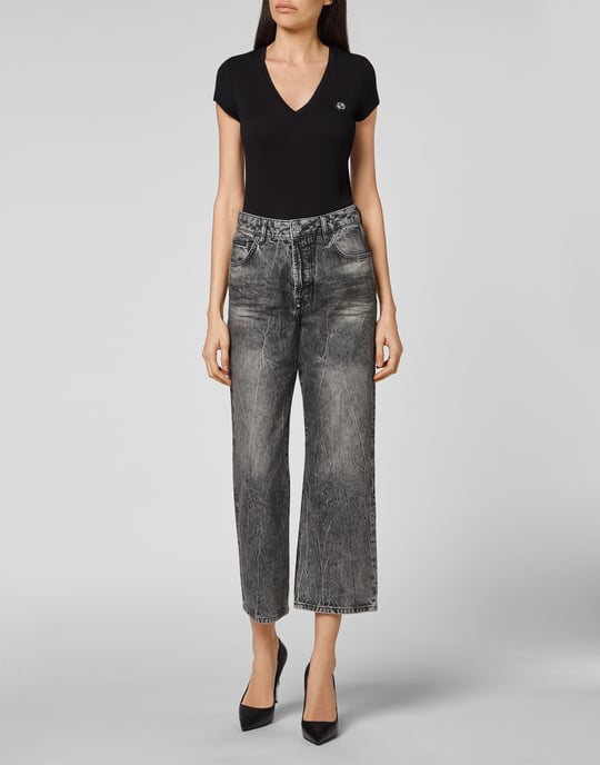 Denim Trousers Loose Fit Iconic Plein - Image 4