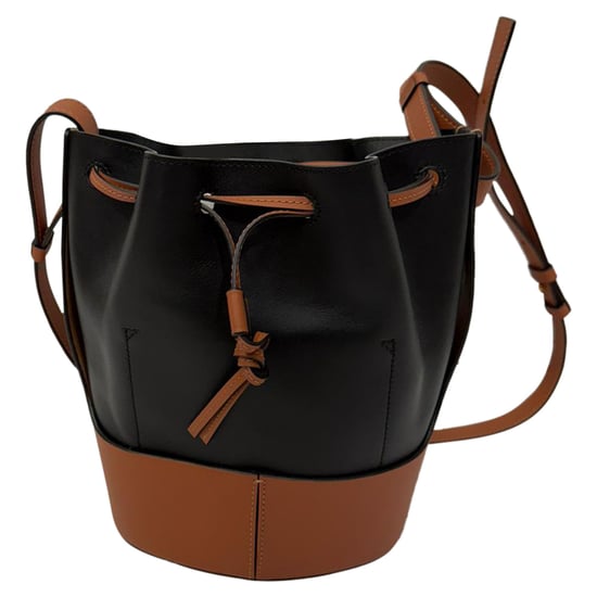 Loewe Small Balloon Bucket Bag in zwart en bruin leer - Image 1