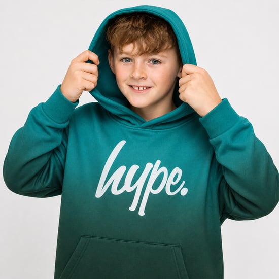 Teal Ombre Pojkar Hoodie Mjuk Avslappnad Barntröja Bekväm Passform - Image 5