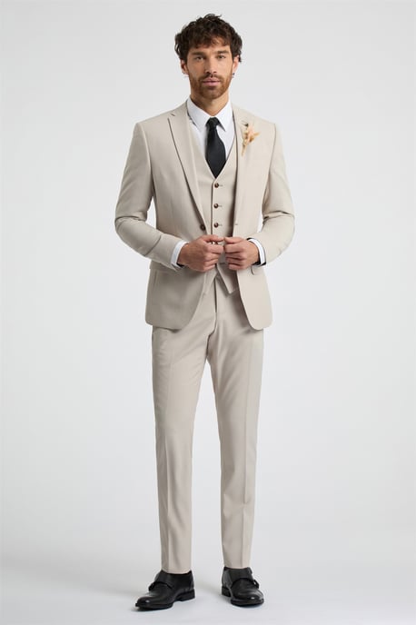 Single Breasted Two Button Slim Fit Suit Jacket - Image 3