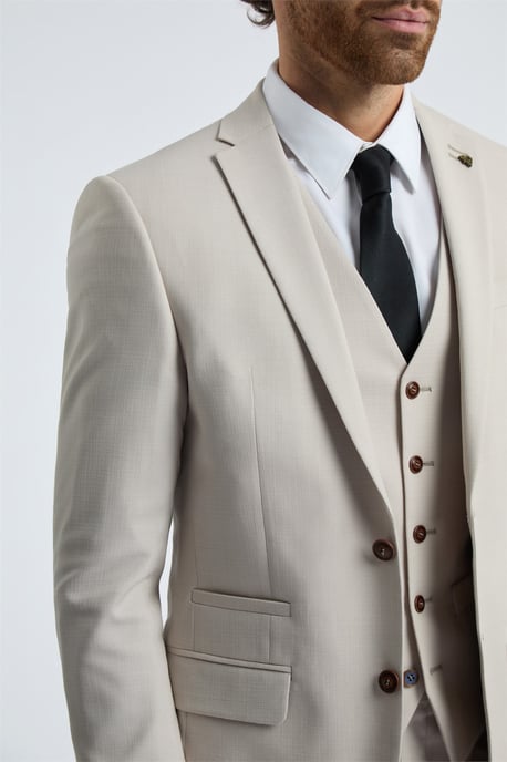 Single Breasted Two Button Slim Fit Suit Jacket - Image 4