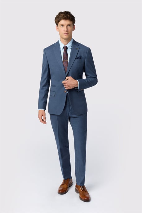 Single Breasted Two Button Slim Fit Suit Jacket - Image 3