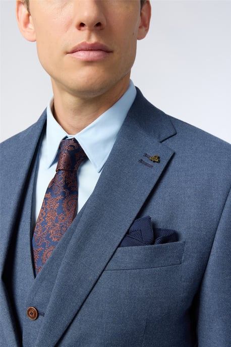 Single Breasted Two Button Slim Fit Suit Jacket - Image 4