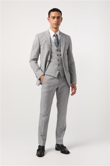 Single Breasted Two Button Slim Fit Suit Jacket - Image 6