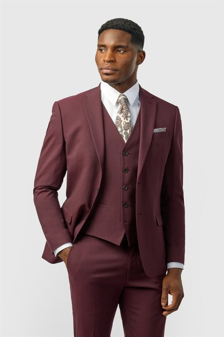 Single Breasted Two Button Slim Fit Suit Jacket - Image 1