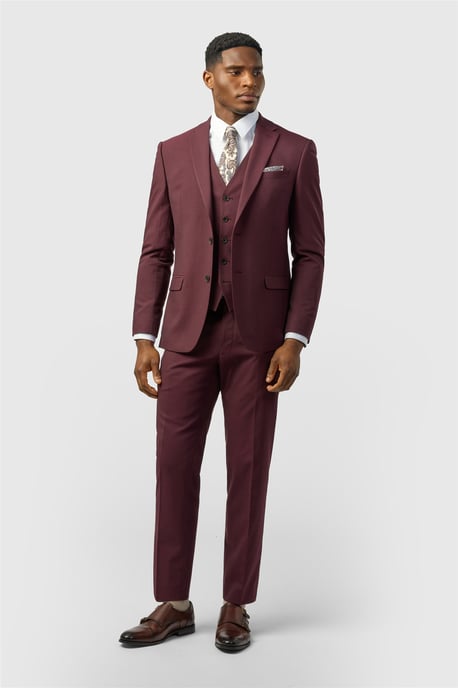 Single Breasted Two Button Slim Fit Suit Jacket - Image 2