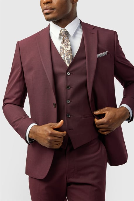Single Breasted Two Button Slim Fit Suit Jacket - Image 5