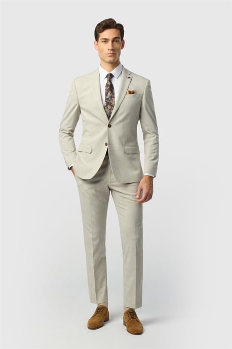 Single Breasted Two Button Slim Fit Suit Jacket - Image 3