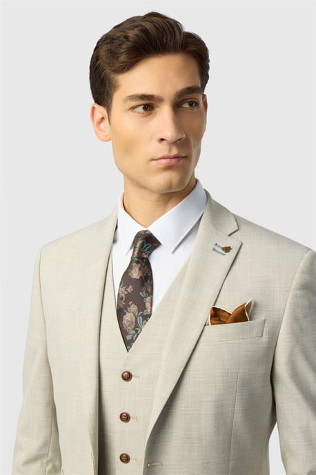 Single Breasted Two Button Slim Fit Suit Jacket - Image 4
