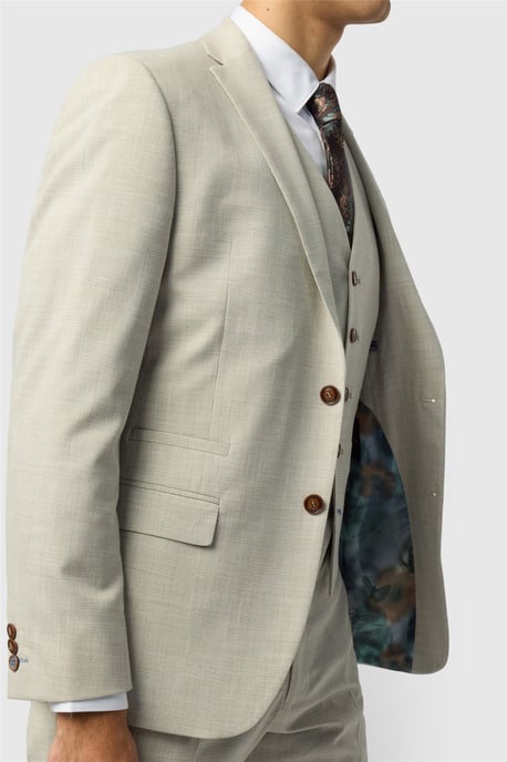 Single Breasted Two Button Slim Fit Suit Jacket - Image 5