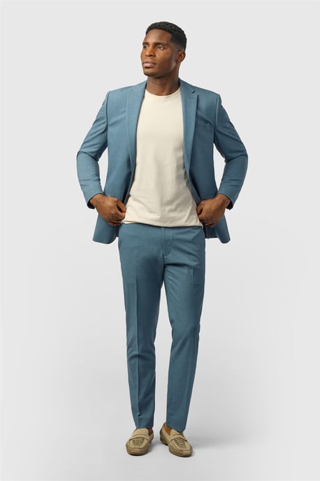 Single Breasted Two Button Slim Fit Suit Jacket - Image 3