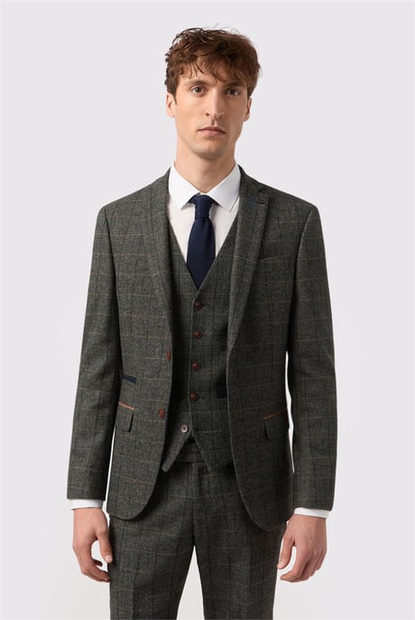 Single Breasted Two Button Slim Fit Suit Jacket - Image 1