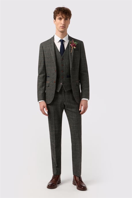 Single Breasted Two Button Slim Fit Suit Jacket - Image 3
