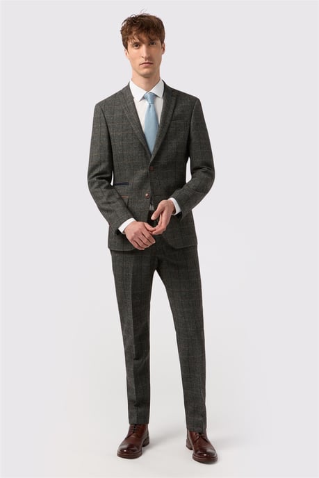 Single Breasted Two Button Slim Fit Suit Jacket - Image 4