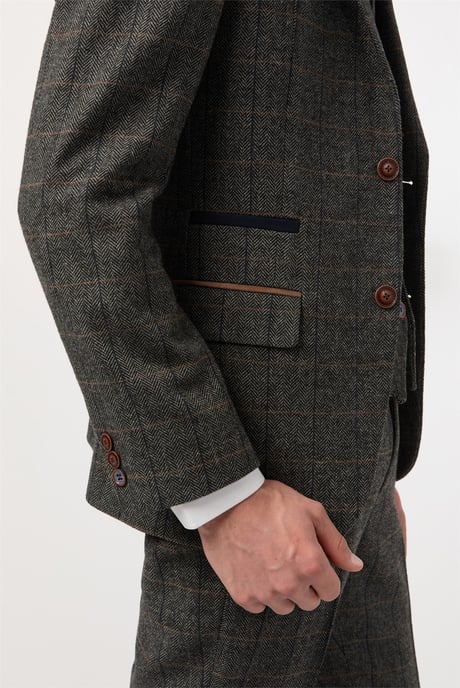 Single Breasted Two Button Slim Fit Suit Jacket - Image 6