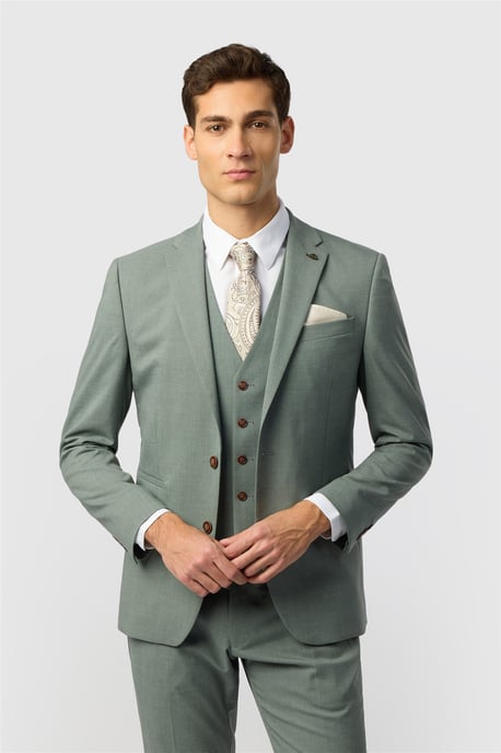 Single Breasted Two Button Slim Fit Suit Jacket - Image 1