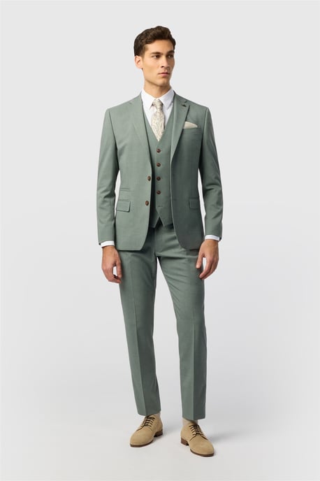 Single Breasted Two Button Slim Fit Suit Jacket - Image 2