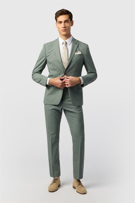 Single Breasted Two Button Slim Fit Suit Jacket - Image 3