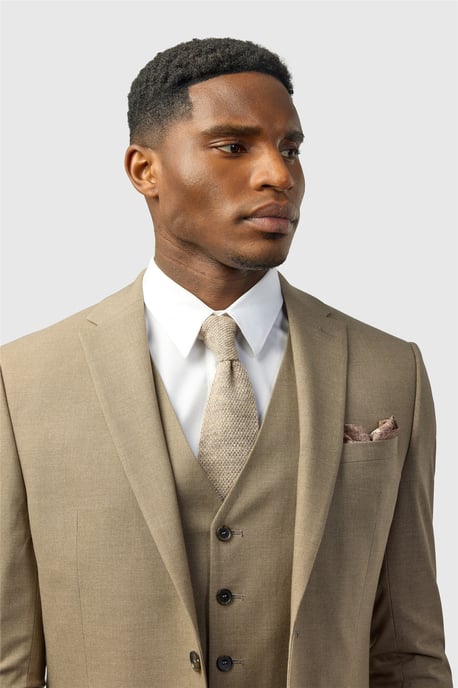 Single Breasted Two Button Slim Fit Suit Jacket - Image 3
