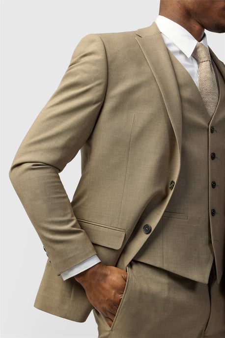 Single Breasted Two Button Slim Fit Suit Jacket - Image 5