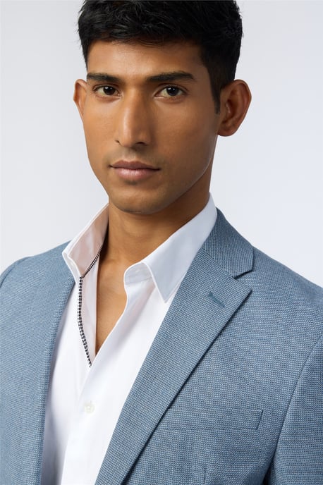 Single Breasted Two Button Slim Fit Suit Jacket - Image 3