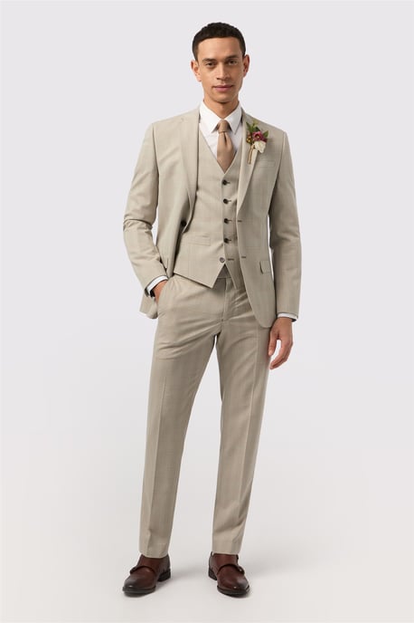 Single Breasted Two Button Slim Fit Suit Jacket - Image 3