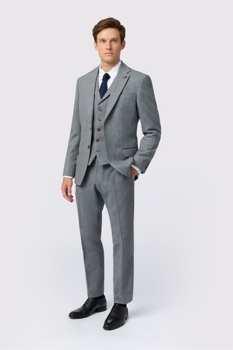 Single Breasted Two Button Slim Fit Suit Jacket - Image 2
