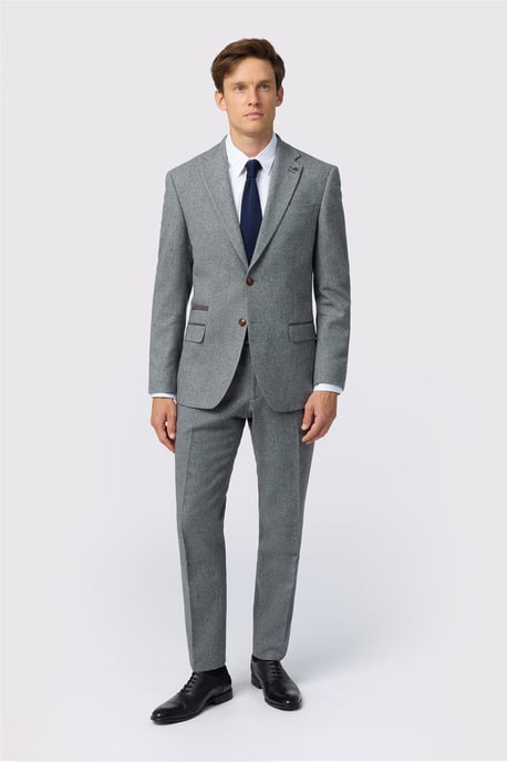 Single Breasted Two Button Slim Fit Suit Jacket - Image 3