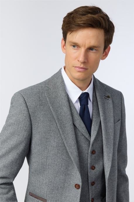 Single Breasted Two Button Slim Fit Suit Jacket - Image 5