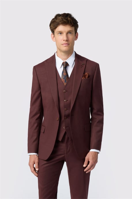 Single Breasted One Button Slim Fit Suit Jacket - Image 1