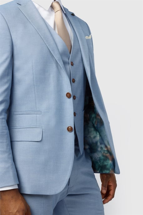Single Breasted Two Button Slim Fit Suit Jacket - Image 4