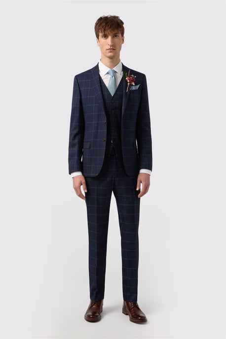 Single Breasted Two Button Slim Fit Suit Jacket - Image 3