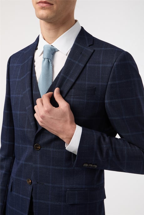 Single Breasted Two Button Slim Fit Suit Jacket - Image 5